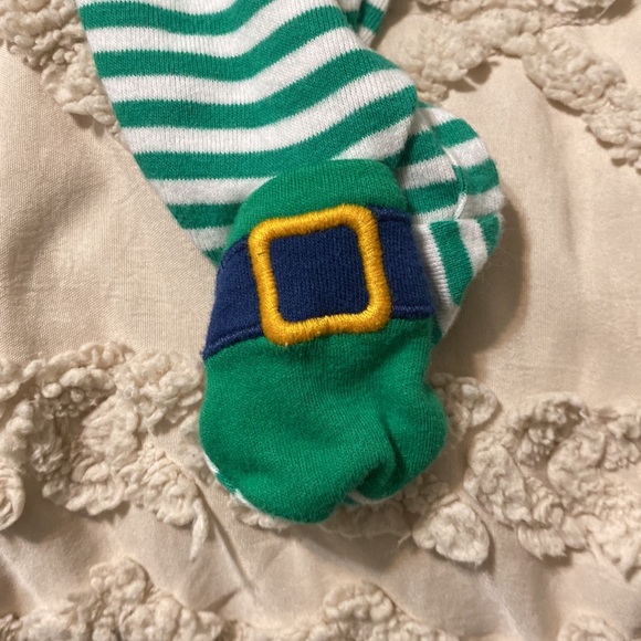 Carters St.Patrick green and white striped outfit - Picture 3 of 5